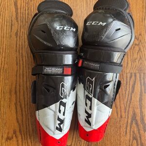 CCM Black and Red Shin Guards